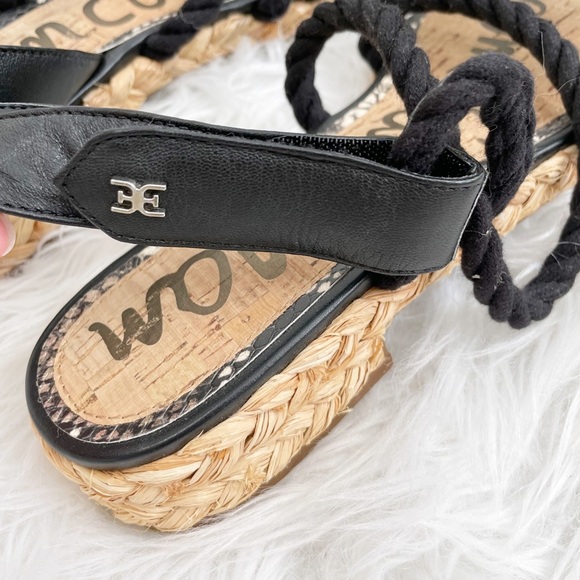 Sam Edelman Black Cristan Rope Espadrilles Sandals Size 9 - Picture 8 of 11